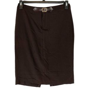 3/$30 Costa Blanca Vintage Buckle Detail Brown Pencil Skirt Size S